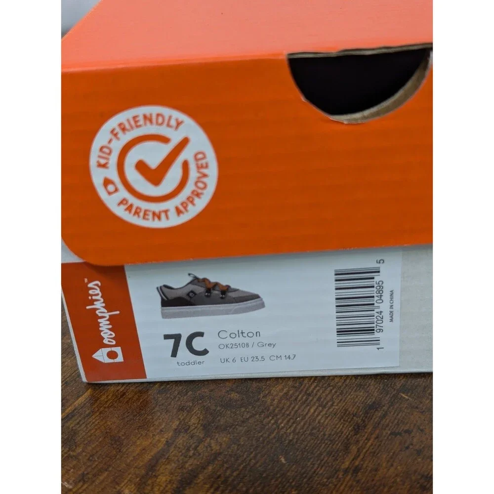Oomphies Colton Boys Slip-On Shoes Grey Size 7C